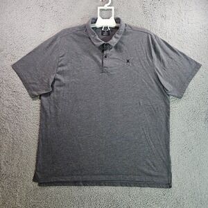 Hurley‎ Nike Dri-Fit Polo Shirt Men XXL Short Sleeve Gray